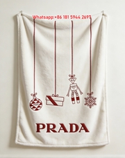 Prada Christmas Red White Hanging Ornament Print Fleece Sofa Throw Blanket IMG_2716